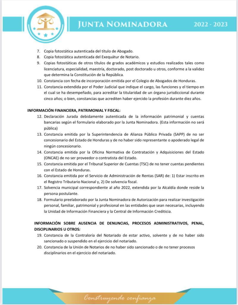 Convocatoria a postulaciones de abogados y abogadas